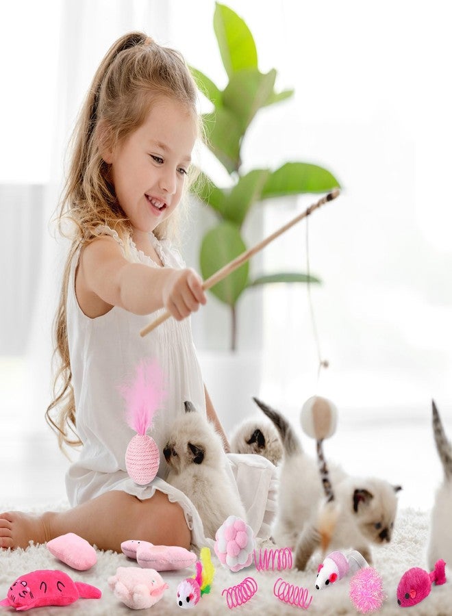 LaRandom 170 Pcs Cat Toy Pack for Indoor Cats Interactive Kitten Toys Including Cat Spring Plush Ball Launcher Catnip Mice Bell Balls Elastic Wool Balls for Indoor Cats Variety Pack - Image 2